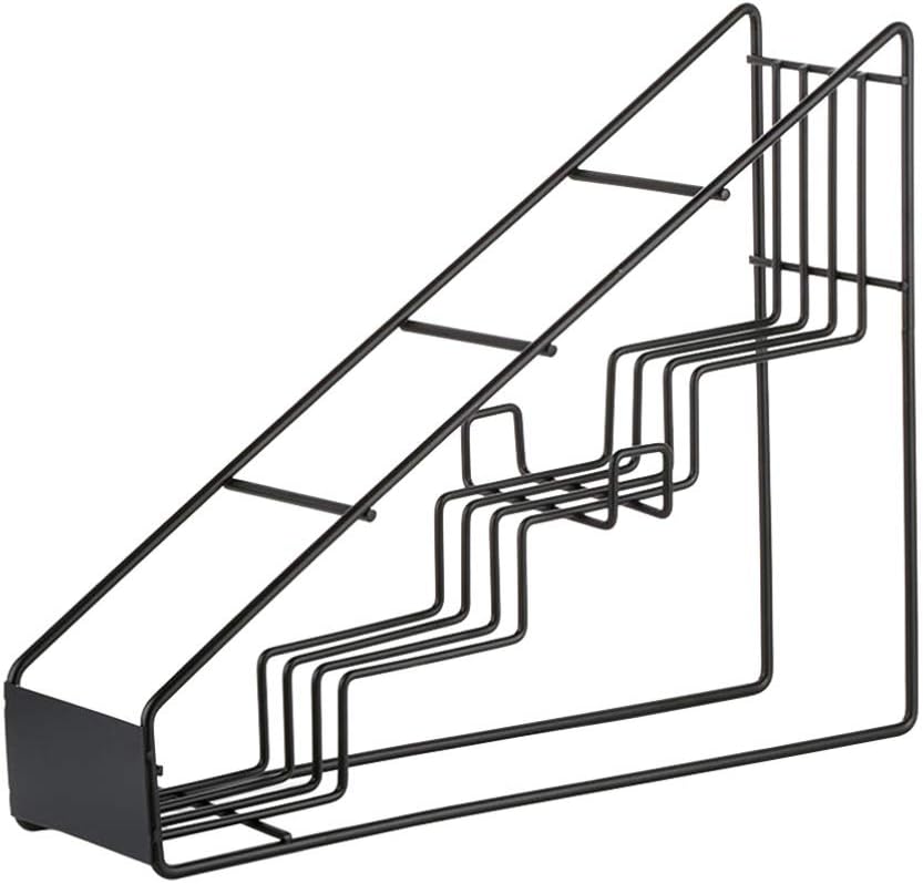 jojofuny Coffee Syrup Wire Rack, Syrup Bottle Holder, Stainless Steel Sugar Dressing Display Stand Rack, Wire 4 Compartment Bottle Organizer