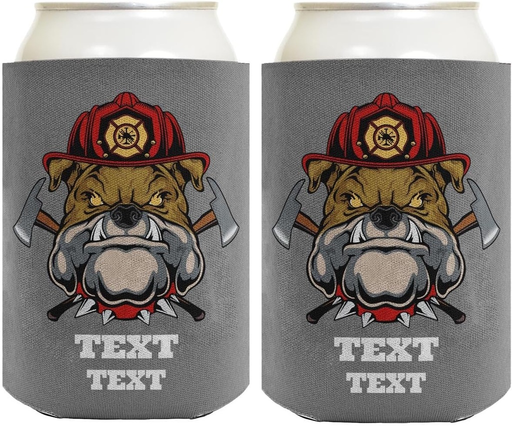 Fire Fighter Gifts For Adults Personalized Firefighter Bulldog Mascot 2-Pack Personalized Can Drink Thermocoolers