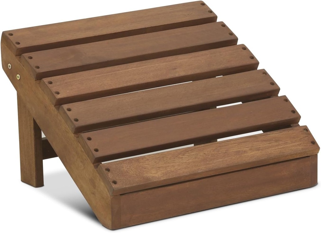 Furinno FG16919 Tioman Hardwood Patio Furniture Outdoor Adirondack Footstool in Teak Oil, Natural Large