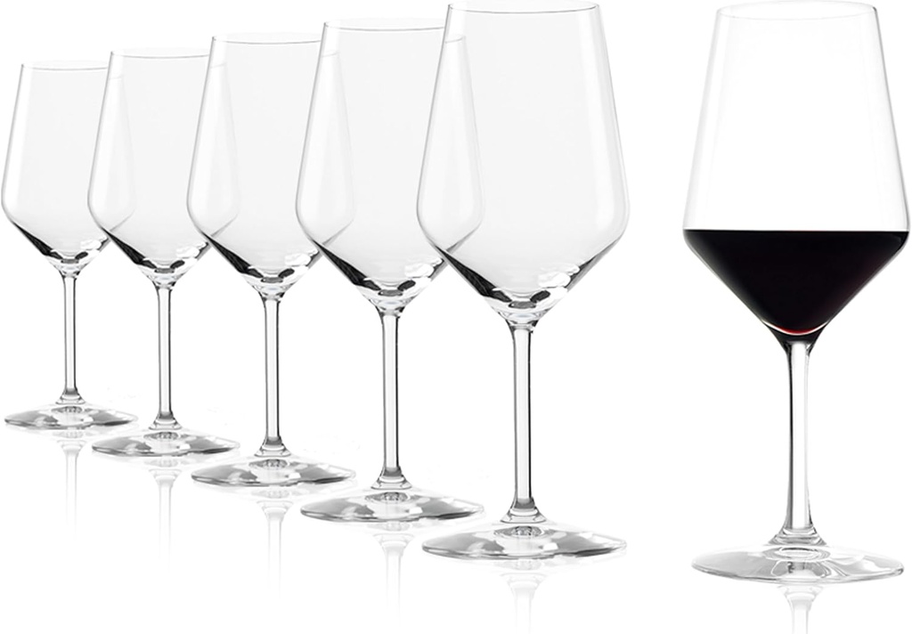 Stölzle Lausitz Red Wine Glasses Revolution Set of 6, 16 1/2 oz – Premium Crystal Glasses for Red Wine – Elegant Goblets for Maximum Aroma – Dishwasher & Shock Resistant