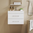 24" Bathroom Vanities Cabinet with Sink Combo,Modern Wall Mount Storage Cabinet,Bathroom Vanity with 2 Extra Big Drawers,Soft-Close System,for Bathroom,Glossy White
