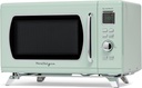 Nostalgia MCMO9FTSG Mid-Century Retro 0.9 Cu. Ft. 900-Watt Countertop Microwave Oven with LED Display, 5 Power Levels, 8 Cook Settings, Seafoam Green