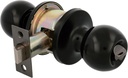Amig - Set of Ball knobs, Exterior Emergency System and Internal Condemnation, Entry Handle 60/70mm, Square Edge, Brass, Black, Interior Door 35 to 45 mm