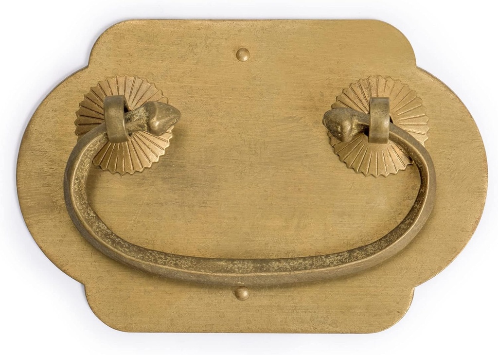 Hardware Philosophy “Prosperity” Brass Drawer Pulls 4 x 2.7-inch – Set of 2 – Architectural Handle Hardware for Cabinets, Furniture, and Interior Design Projects