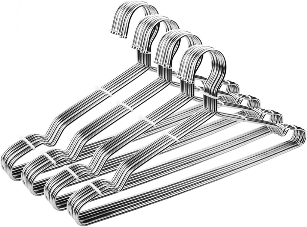 Coat Hangers 40 Pack Clothes Hangers, Seropy Metal Hanger Heavy Duty Wire Hangers with Non Slip Notch, Ultra Thin Stainless Steel Hanger Space Saving Clothing 16.5 Inch