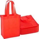 Okuna Outpost Canvas Tote Bag Set - 24-Pack, 10 x 8 x 4 in, Red - Compact Reusable Grocery Bags - Non-Woven Fabric Bulk Gift Carriers