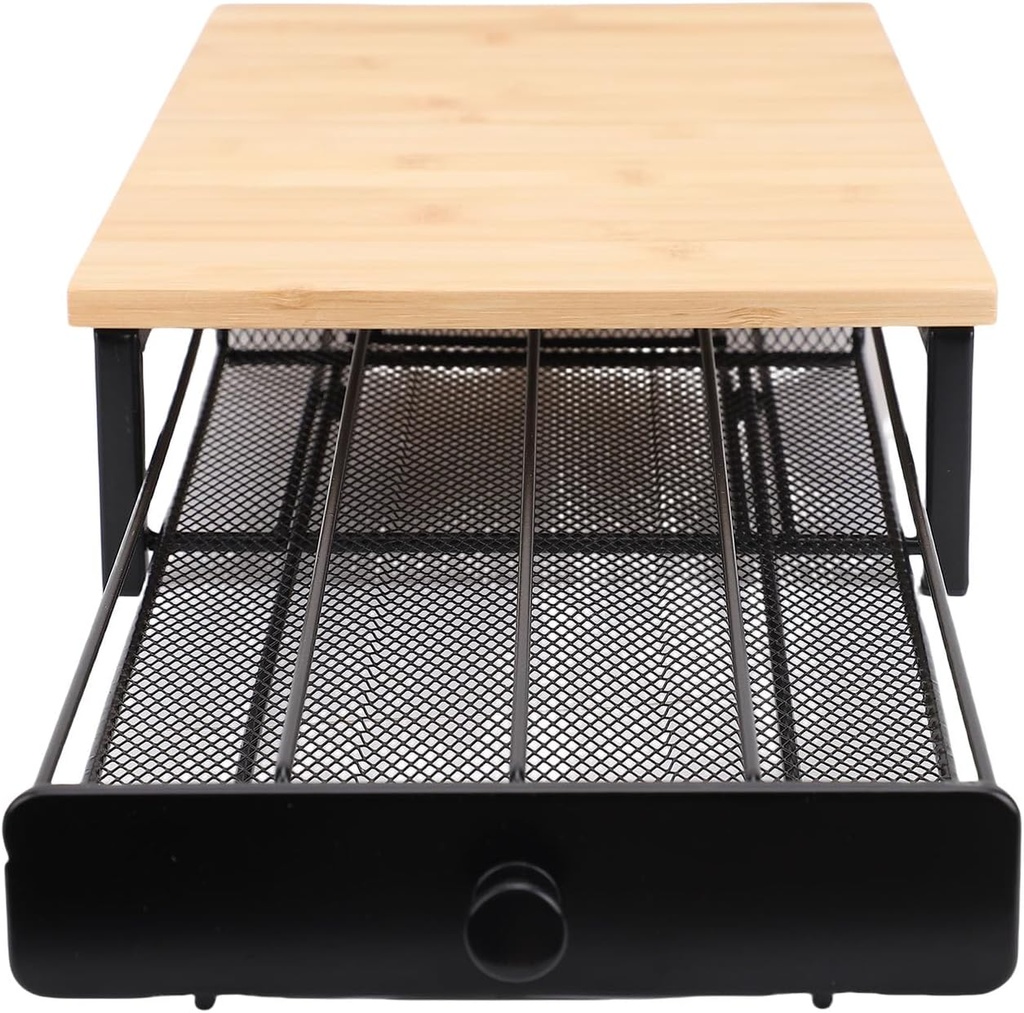 Coffee Pod Drawer Holder, Rustic Style Organizer for 40 Capacity Pods, Wood and Iron Coffee Capsule Rack with Easy Washing, Suitable for Home Office Kitchen