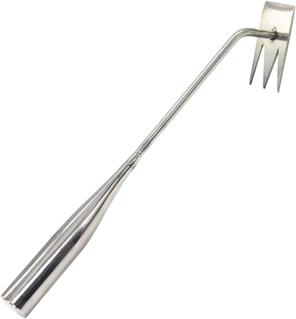 Multi-Function Weeder Rake Tool Stainless Steel Gardening Hand Tool for Weeding Root Removal and Soil Preparation Flower and Vegetable Gardens
