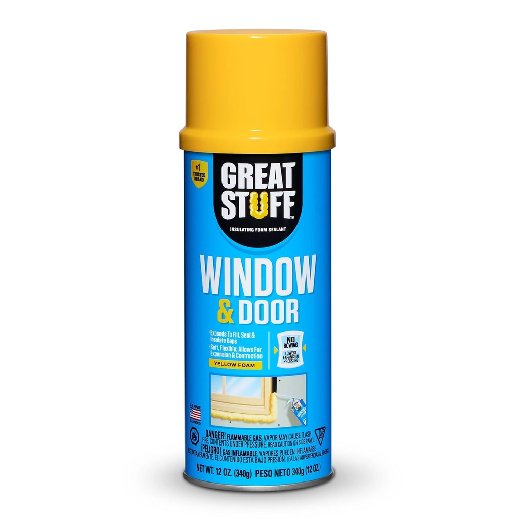 Great Stuff Window & Door 12 oz Insulating Foam Sealant, Yellow (175437)