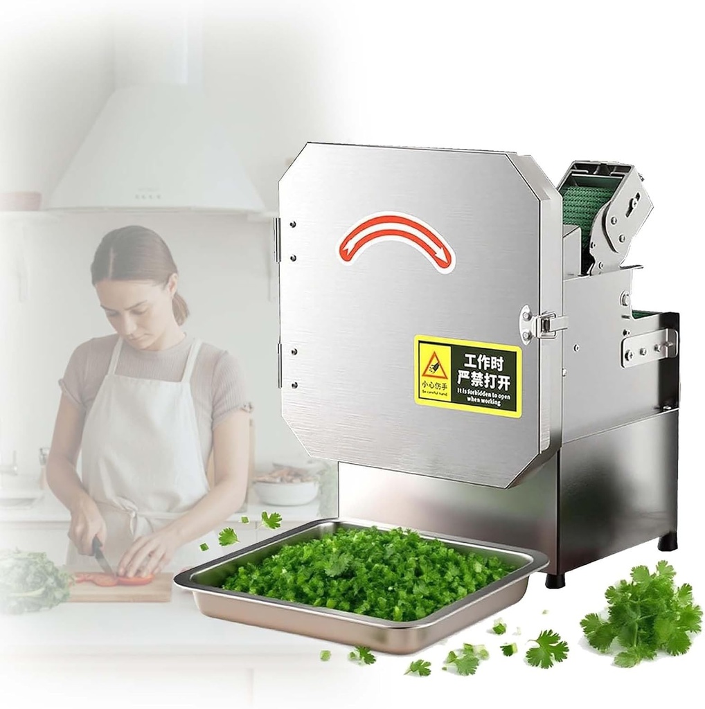 Electric Vegetable Chopper 300W, Commercial Onion Cutter With Adjustable Length 1.5-35mm, Efficient Food Processor For Chives Beans Chili, Restaurant And Catering Use