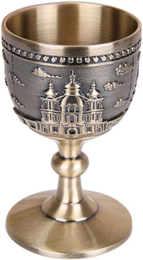 40ml Classical Metal Wine Cup Handmade Small Goblet Household Copper Wine Glass Carving Pattern
