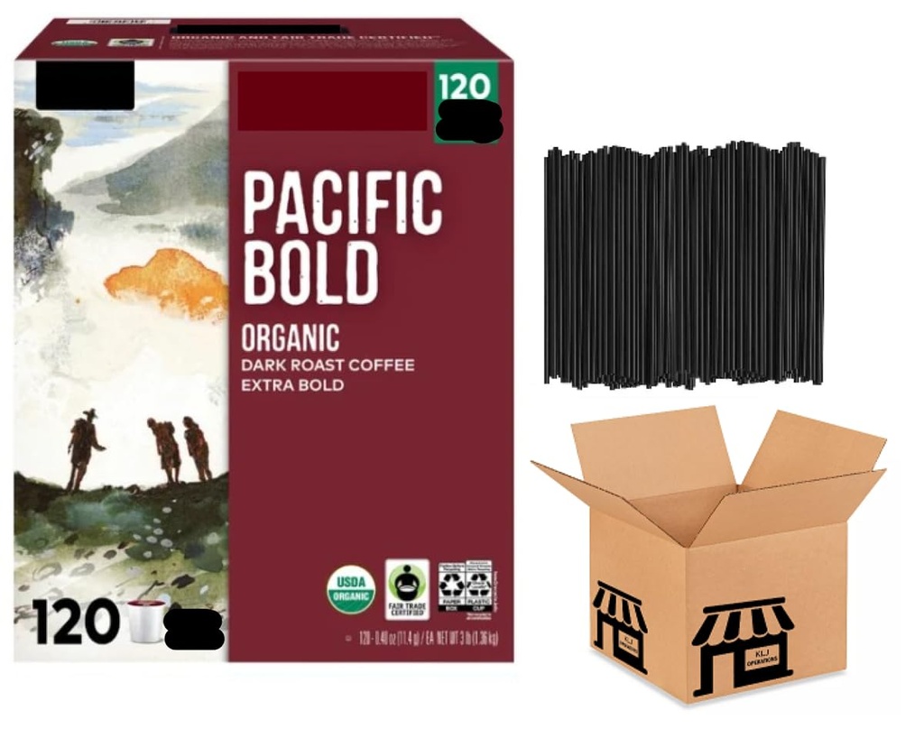 Pacific Bold Coffee, Dark Roast, 120 Coffee Pods, KL Sig KLS With Stirrers (Packaging May Vary)