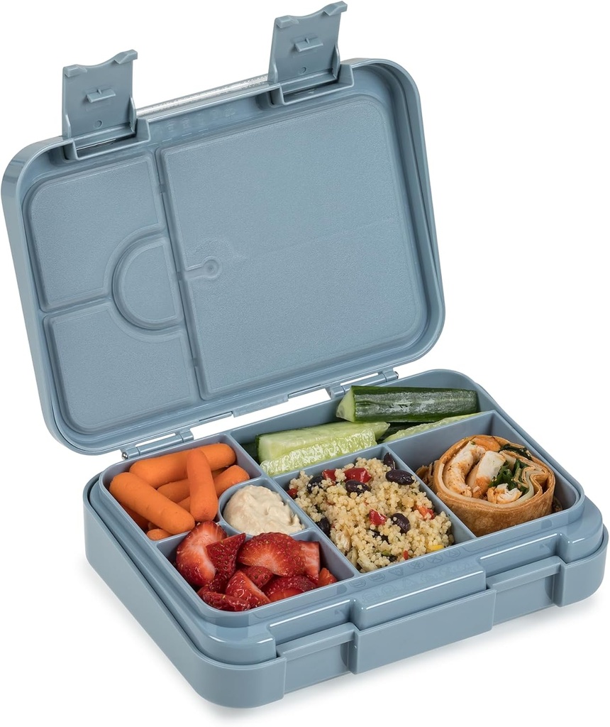 noüka Chill Bento Lunch Box | Easy to Open Latches | Spill Proof Design | 6-Compartment Removable Tray | Wave