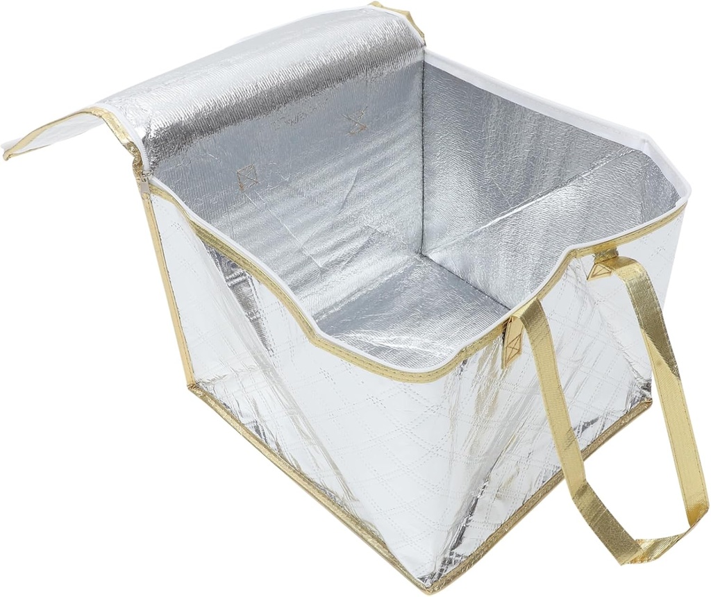 Garneck Insulated Food Storage Bag for Cake and Pizza Portable Thermal Grocery Tote Reusable Design for Picnics and Deliveries Lightweight Foil Material