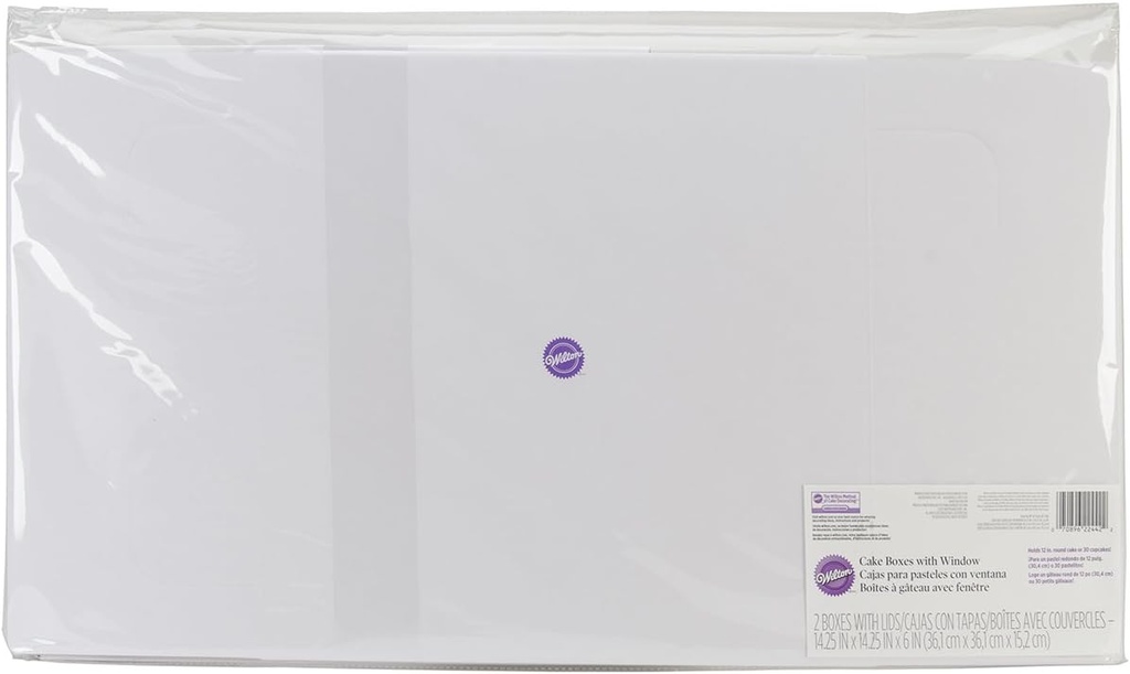 Wilton Corrugated Cake Box with Window, 14.25 by 14.25 by 6-Inch, 2-Pack