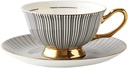 Vintage European Tea Coffee Cup Set Gold Rim Bone China Ceramics Tea Cup Set Gold Porcelain Luxury Tazas Kitchen Supplies(D)
