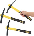 3 Packs 15 Inch Garden Pick Axes with Fiberglass Handle，Hand Pickaxe, Cast Steel of Pick Axes Head for Gardening, Camping, Prospecting, and Outdoor Activities