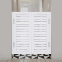 Bar Saloon Swinging Doors Cafe Doors, Louvered Cafe Door, Room Divider, Interior Swing Solid Wood Door, Entrance Partition for Hallway Kitchen Doorway Bar (White, 33.5x35.4in)