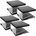 Garneck 4pcs Transparent Cake Box for Birthday Parties Food-safe Packaging for Cakes for Weddings and Celebrations for Bakeries and Home Use