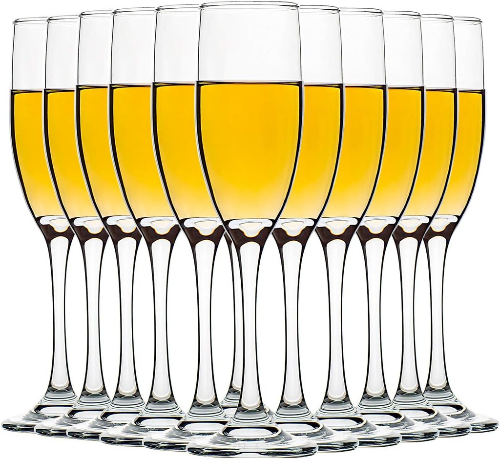 C CREST Set of 12, Champagne Glasses, 6 Ounce Champagne Flute, Lead-free Drinkware, Clear