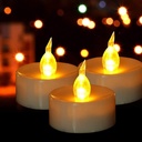 Battery Tea Lights: 24 Pack LED Tea Lights Candles Realistic and Bright Flickering Holiday Operated Flameless LED Tea Light for Seasonal & Event Celebration Warm Yellow Lamp Battery Powered