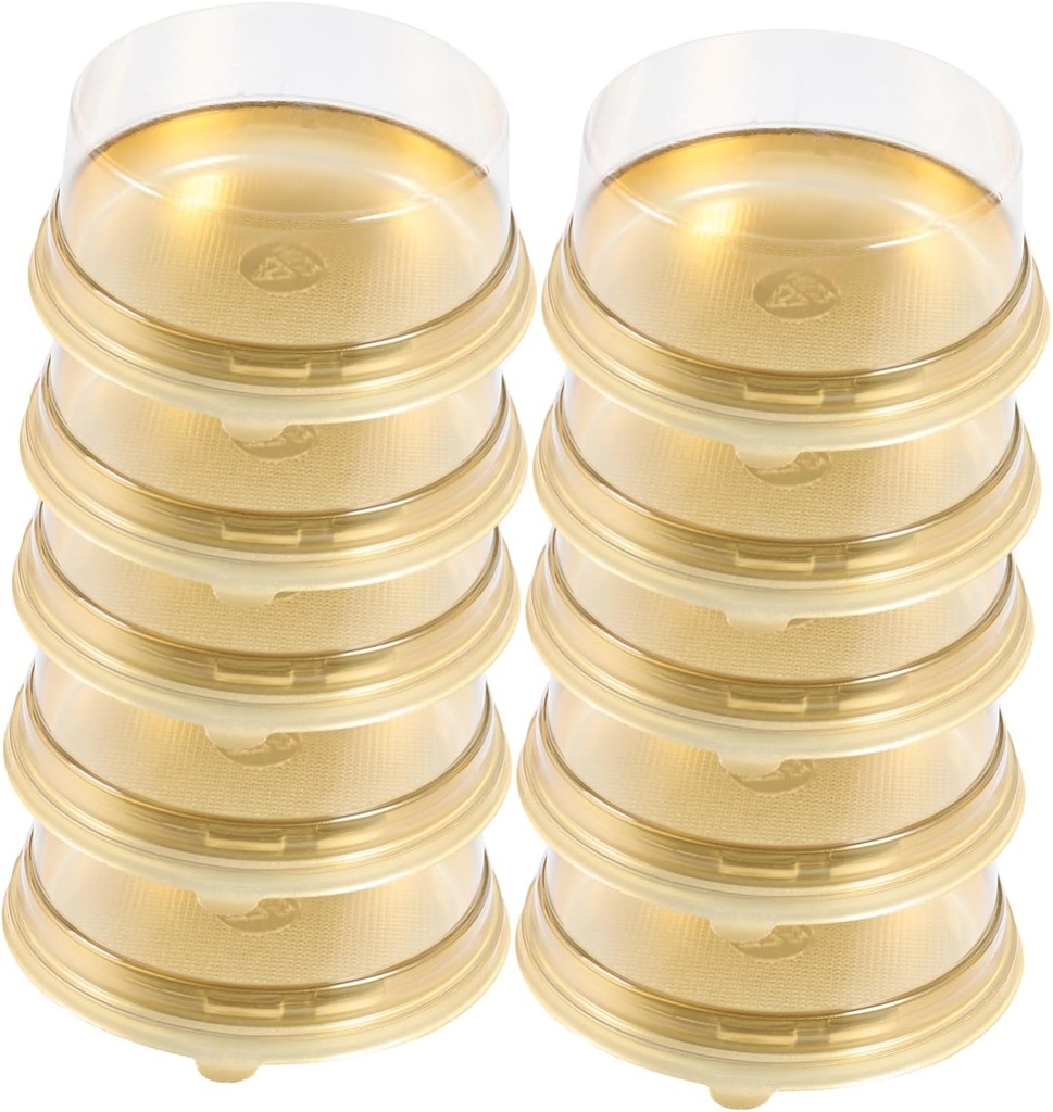 KICHOUSE 10pcs Round Cake Carrier Box for Small Cakes Food-safe Packaging for Birthdays Weddings and Parties Elegant Display and Easy Handling