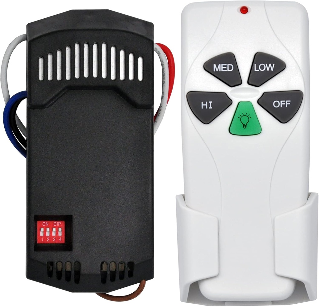 Universal Ceiling Fan Remote Control Kit Replacement for Harbor Breeze Hampton Bay Hunter Litex, 3-Speed Light Dimmer with FAN28R Receiver, for FAN-53T 2AAZPFAN53T 11T KUJCE9103 UC7030T