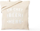 CafePress Cricket &Amp; Beer That's Why Reusable Natural Beige Canvas Shopping Bag