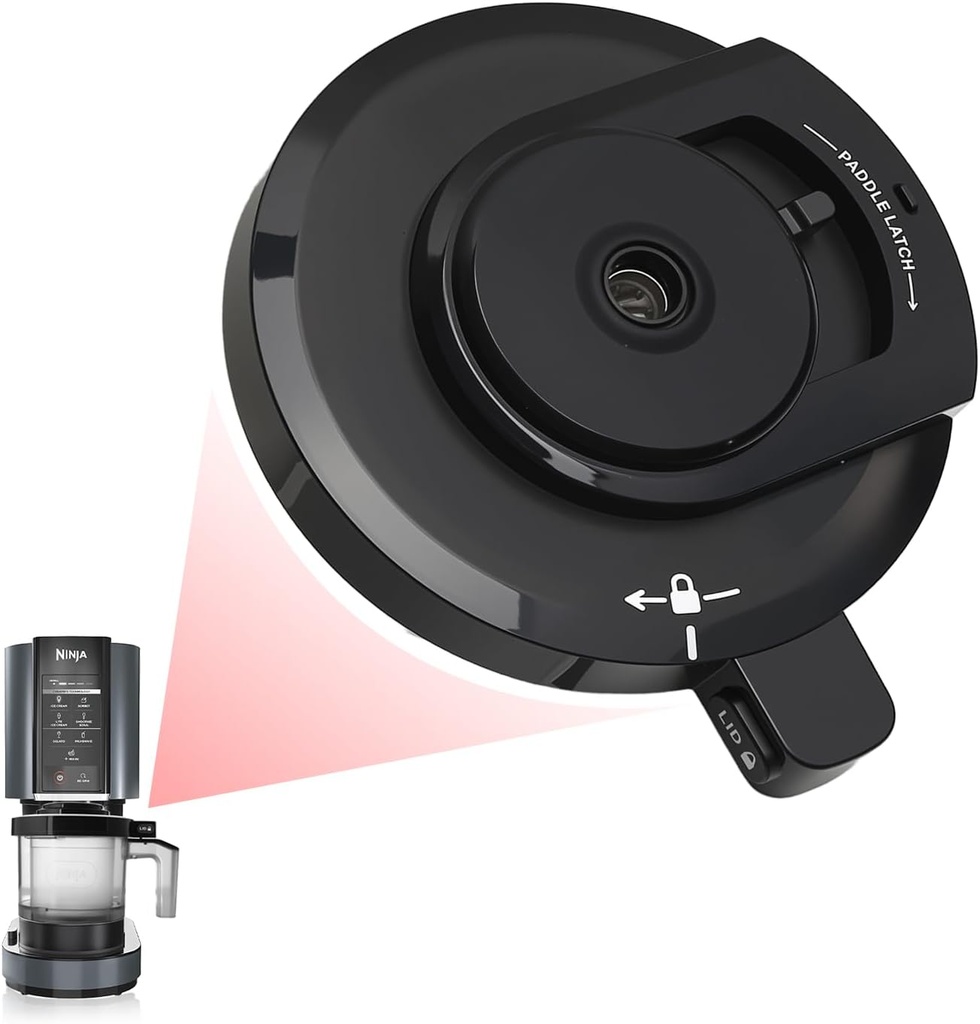 Compatible Lid for Ninja Ice Cream Maker NC301 Series, Ice Cream Replacement Lid, Replacement Parts Accessories Compatible with NinjaNC299AMZ/NC301/NC300/NC201/NC101 Series (NO Paddle)