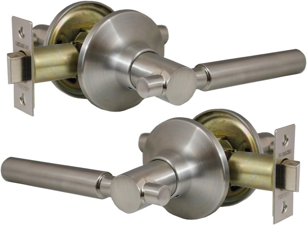 Rondo Passage by Constructor Lever Door Lock Handle Set Satin Nickel Finish CON-RND-SN-PS
