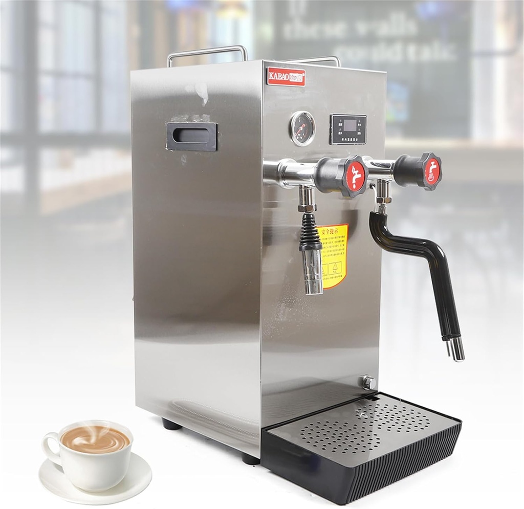 8L/2.1 Gallon Milk Frother, Commercial Milk Foam Frother Steam Water Boiling Machine with an Induction Suction Booster Pump, Electric Milk Foam Maker for Tea/Coffee Shop Hotel Bar