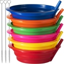 Cereal Bowls with Straws for Kids - (Set of 6 - 20-Ounce Bowls) BPA-Free Plastic Reusable Built-In Straw Bowl for Kids, Children & Toddlers, Dishwasher and Microwave Safe, Includes 3 Cleaning Brushes