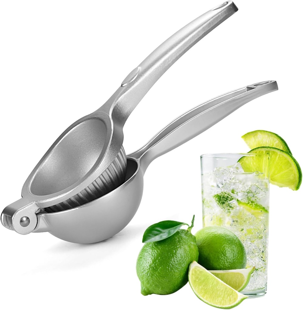 Premium Manual Juicer - Handheld Lemon Squeezer for Citrus Fruits (Orange, Lime, Grapefruit) - Easy, Fast, and Efficient Juice Extractor - Dishwasher Safe & Rust-Proof Silver