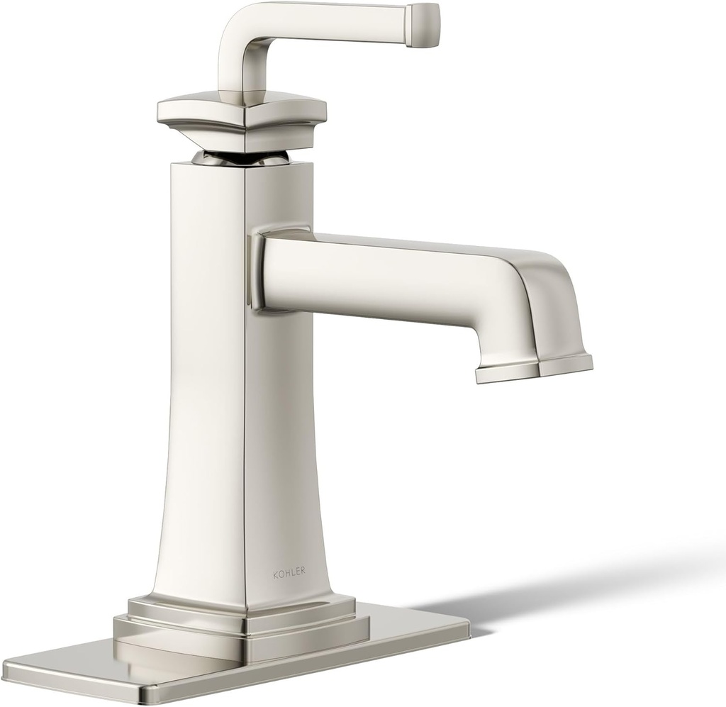 Kohler 27400-4-SN Riff® Single-Handle Bathroom Sink Faucet, 1.2 gpm, Vibrant Polished Nickel