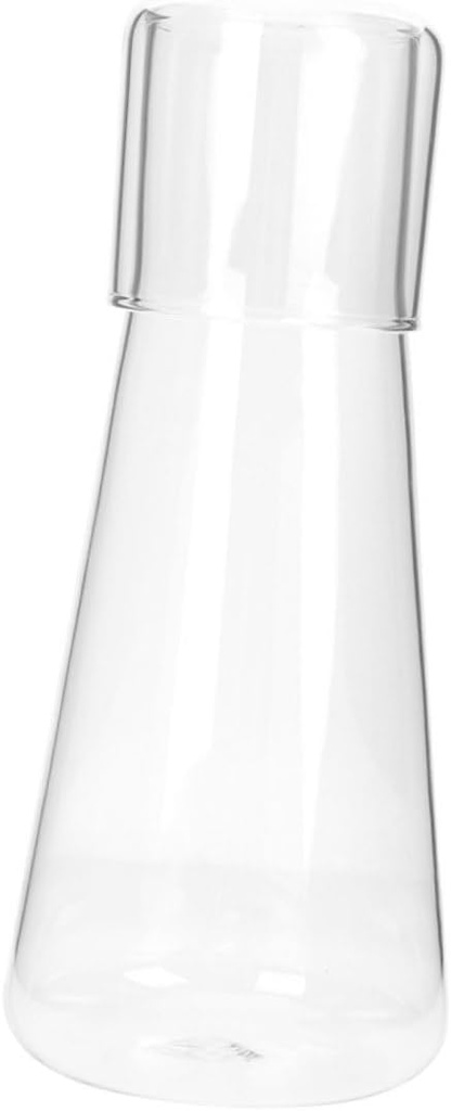 Multi-function Glass Carafe Water Jug for Iced Tea Juice and Beverages Elegant Design for Bedroom Office Use Friends