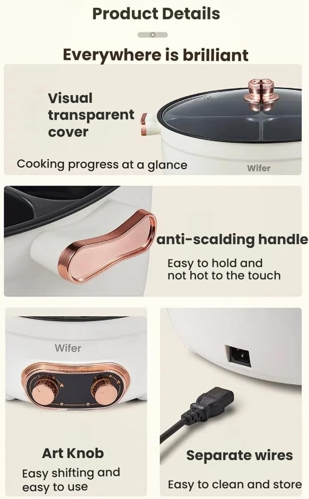 Multifunctional Four-Grid Electric Cooker, Four Grid Multifunctional Stew Pot,Integrated Hot Pots Electric Caldron,Multi-Functional Household Capacity Hot Pot