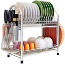 Dish Rack, Dish Rack Kitchen Storage Dish Drainers Rack Double Layer Dish Drainer Rack Stainless Steel Kitchen Rack Sink Dish Rack Drain Bowl,