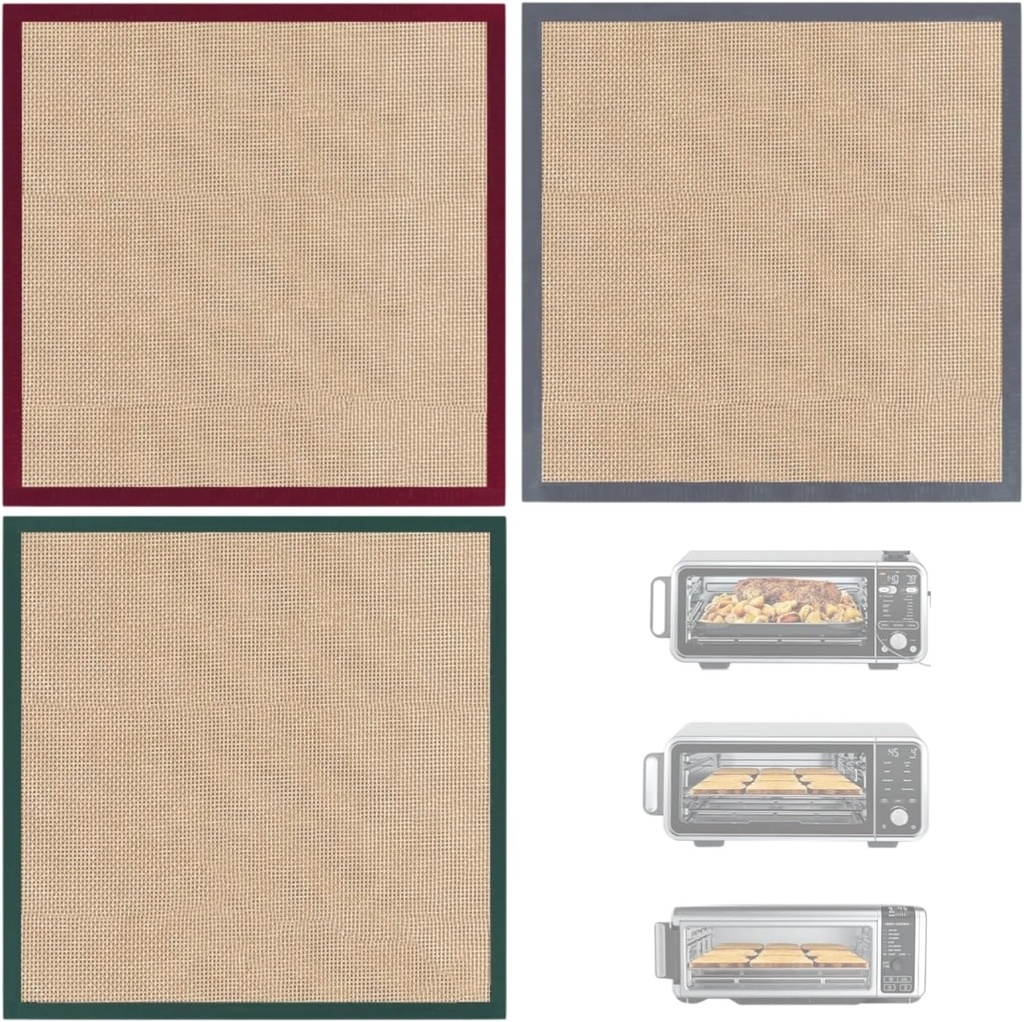 Silicone Air Fryer Liners For Ninja Flip Toaster Oven&Air Fryer SP351 SP301 SP201 SP101, Reusable Silicone Liners