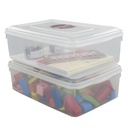 Pekky 11 Quart Plastic Toys Storage Containers with Lid, Clear Bin Set of 2