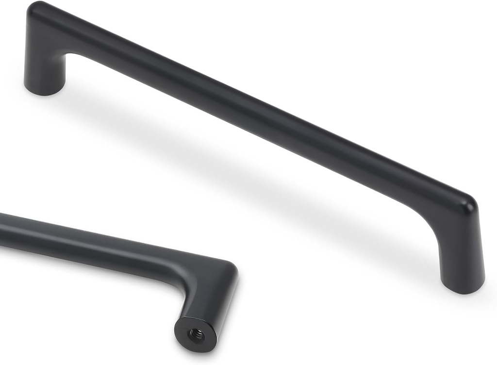 10 Pack 5 Inch(128mm) Cabinet Pulls Matte Black Kitchen Cabinet Pulls Drawer Pulls Solid Cabinet Hardware