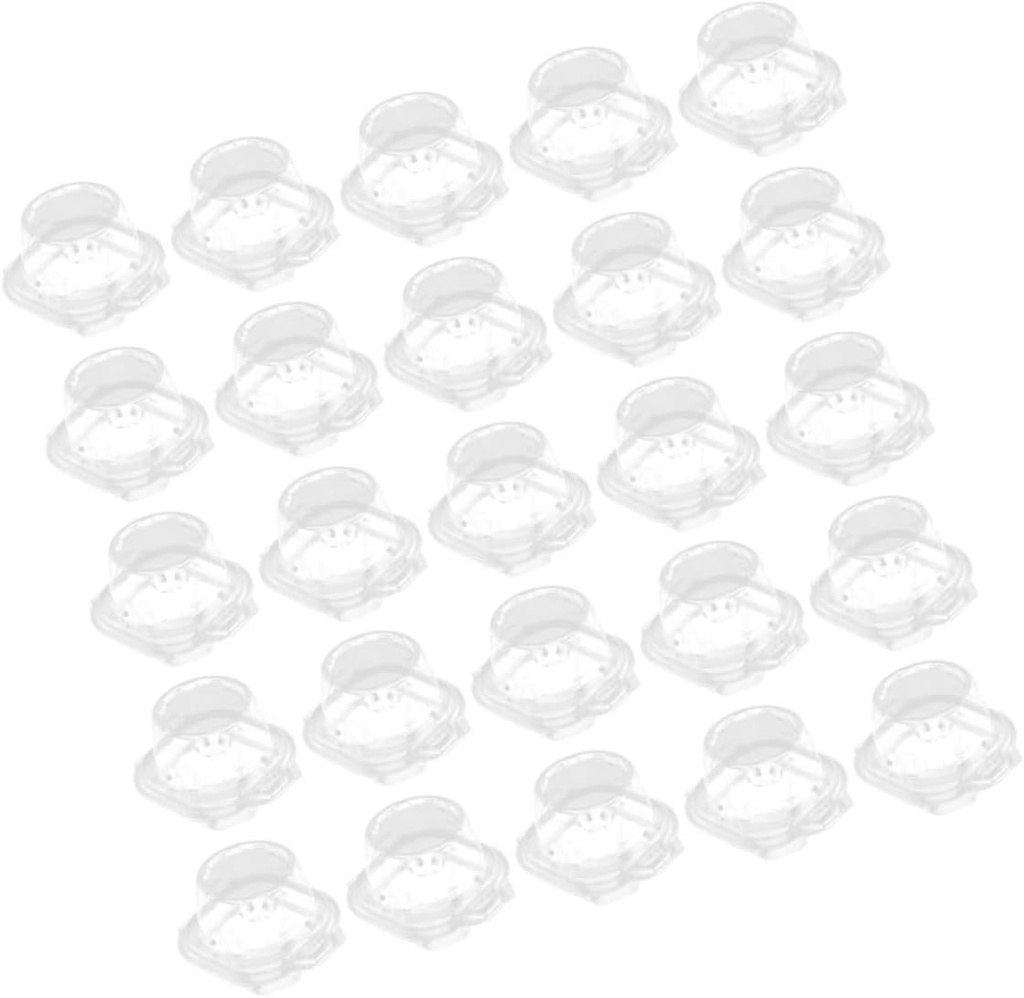 LIFKOME 25pcs Cupcake Packing Boxes Single Dessert Containers for Muffins Tarts and Sweets Food-grade Stackable Airtight Carrier for Parties and Events