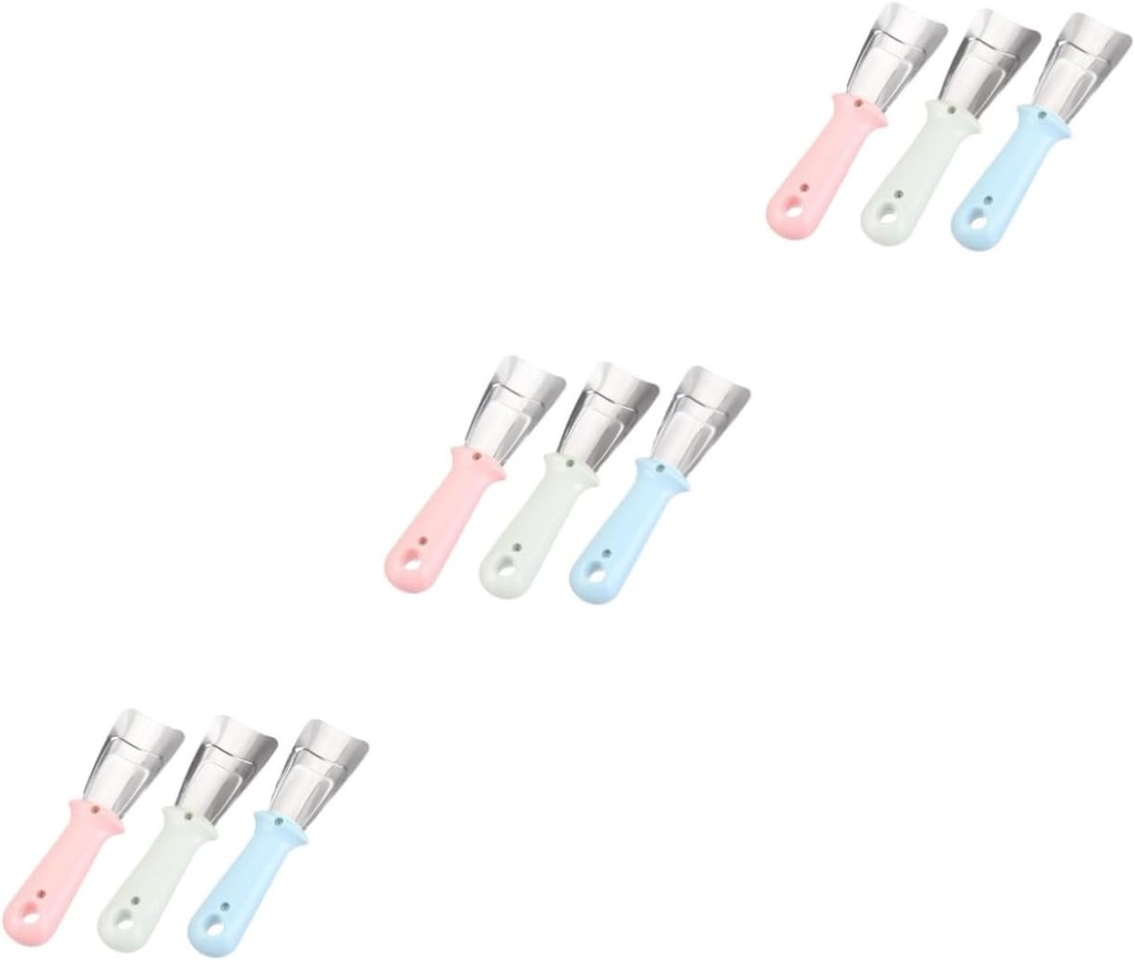 Kisangel 9pcs Ergonomic Stainless Steel Ice Removal Scoop Efficient Deicing Shovel for Refrigerator Non-damaging Ice Scraper for Kitchen and Bathroom Cleaning