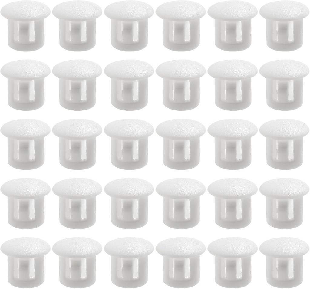30 PCS Black Hole Plugs - 3/8 inch (10mm) Plastic Flush Type Hole Plugs Snap in Locking Hole Tube, Used for Furniture, Cabinet, Pipe & Tube, Round End Caps Cover Inserts
