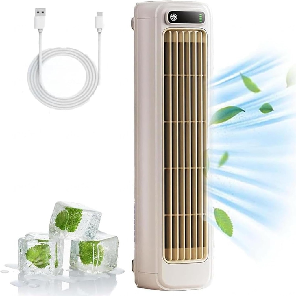 Outfany Cooling Aceair Conditioner, Portable Small Ac for Room Quiet, 3 Wind Speeds, Rechargeable Air Conditioner USB Charging, 24h Long-Lasting Battery Life -0203,Apricotwhite-25