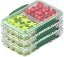 Finorder 3 Pack Food Storage Containers | 11.8 oz BPA Free Plastic Meal Prep Containers with Dividers | Microwave & Dishwasher Safe Sandwich Boxes | Stackable Lunch Containers (11.8 oz Each)