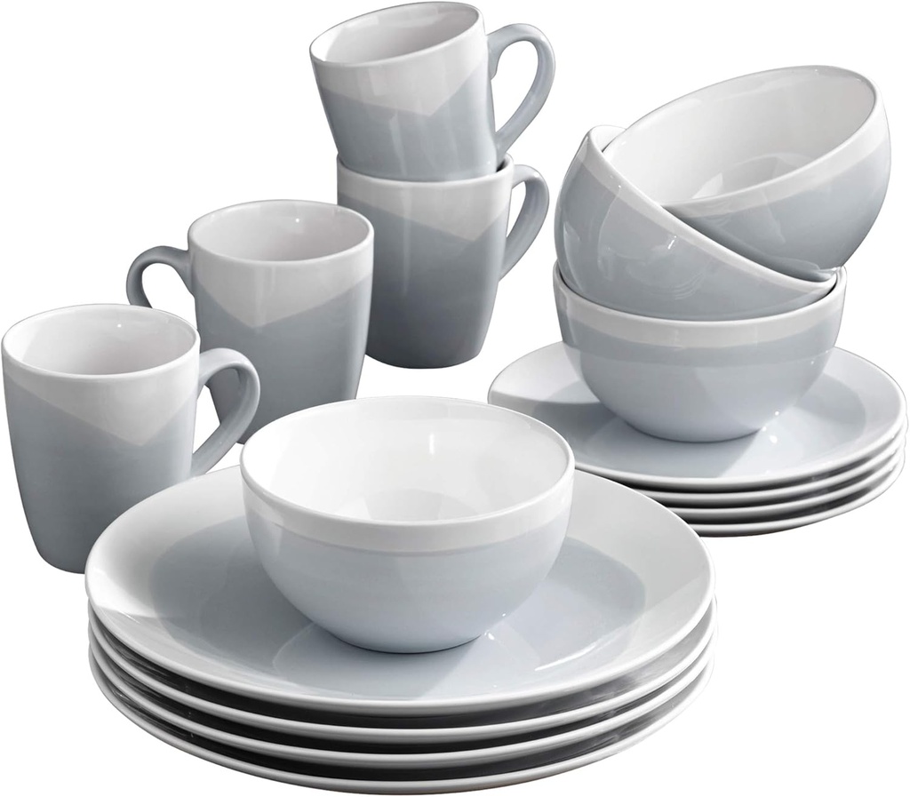 American Atelier Dinnerware Set (Blue/Gray), 10.5x10.5"