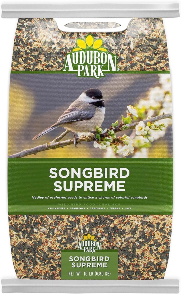 Audubon Park Songbird Supreme Wild Bird Seed for Outside Feeders, 15-lb. Bag