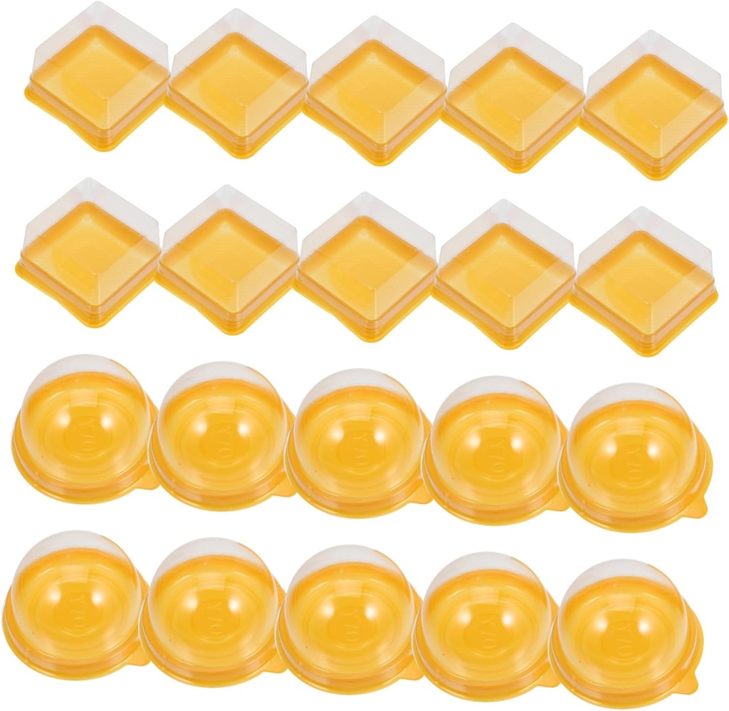 100pcs Mini Cupcake Boxes with Sealing Lid Plastic Dessert Containers for Egg Yolk Puff Baking and Food Storage Multipurpose Safe Pet Material Packaging