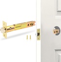 5-Inch Deadlatch Door Lock Replacement Latch with Square Interface Fits 5 Inch Backset Standard Entry Doors Knobset or 90°Rotation Leverset, Polished Brass