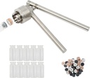 HighFree 13mm Vial Crimper, Manual Sealer Hand Sealing Machine with 10 Set of 3ml Vials + Stopper + Caps, Handheld Vial Crimper for Crimping 13mm Diameter Plastic-Aluminum Flip Caps